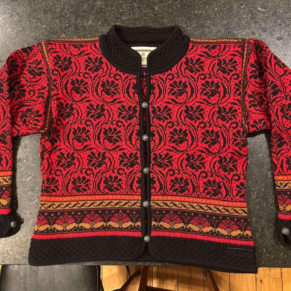 Dale of Norway Black and Red Wool Sweater